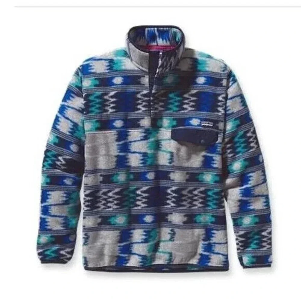 Patagonia Lightweight Synchilla Snap-T Fleece Pullover Nepali Dhoti Aztec XL - Picture 1 of 9